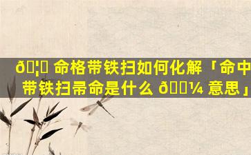 🦋 命格带铁扫如何化解「命中带铁扫帚命是什么 🌼 意思」